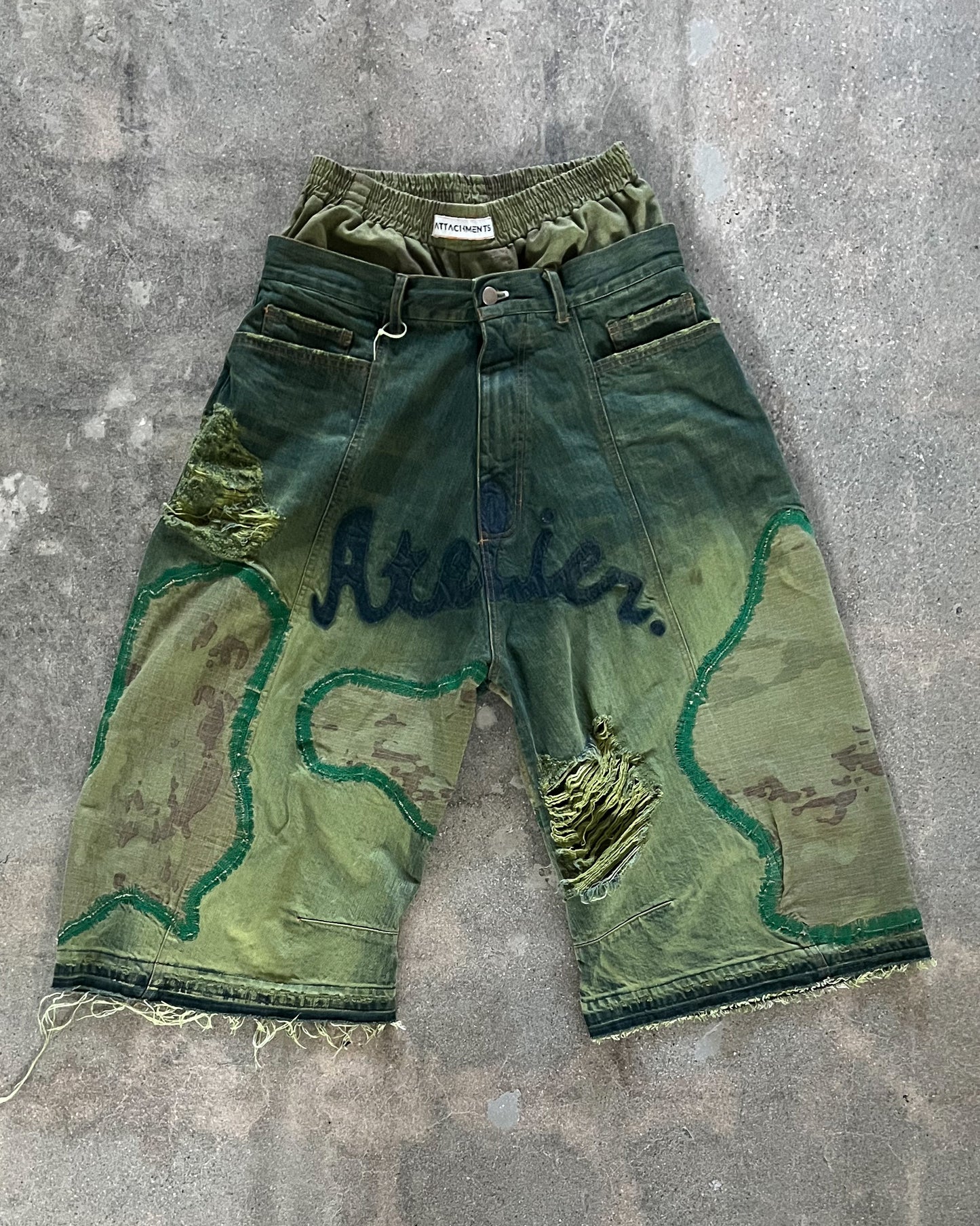 Size 32" Green Ombre Atelier Jorts