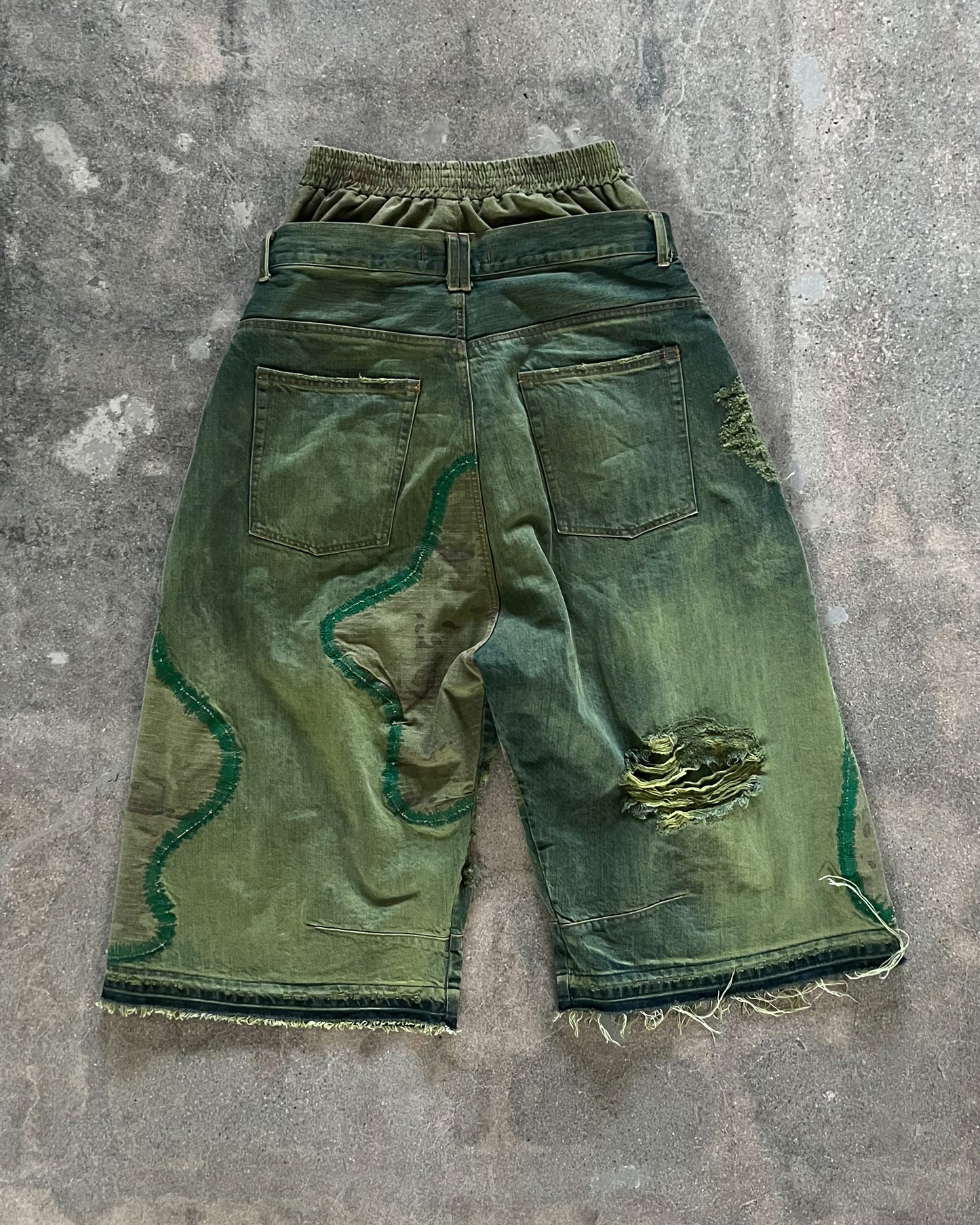 Size 32" Green Ombre Atelier Jorts